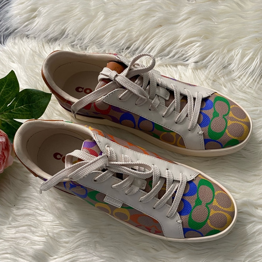 COACH
Lowline Rainbow Coated Canvas Sneakers - Picture 6 of 13